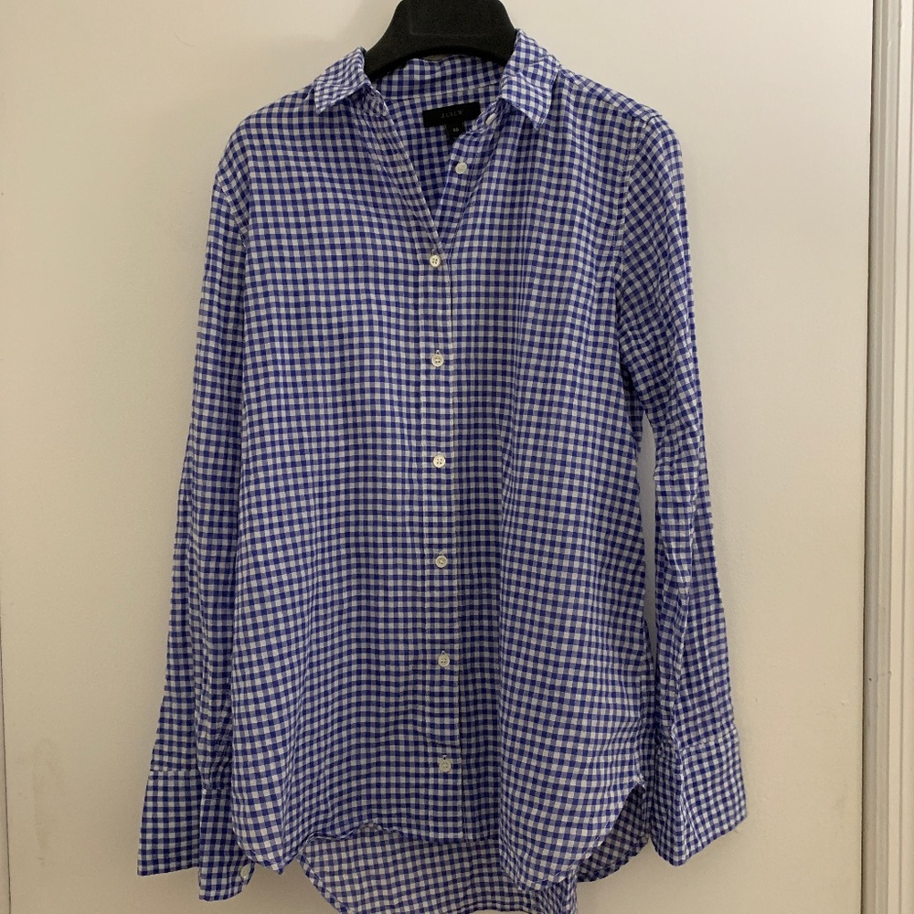 J. Crew Gingham Button Up Shirt